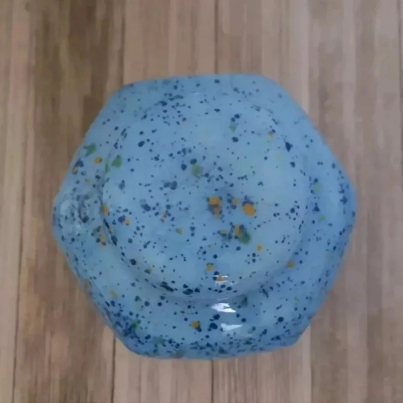 Ginger Jar Handcrafted Signed Medium Blue Colorful Splash Jar - Picture 4 of 8